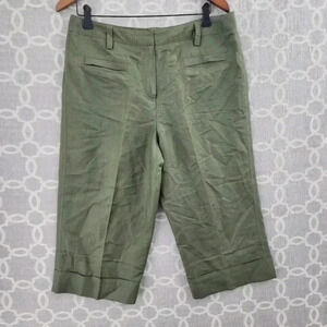 Larry Levine Linen Blend Green‎ Capri Pants Women's 14